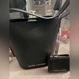 Marc Jacobs Black Bucket Bag and wallet